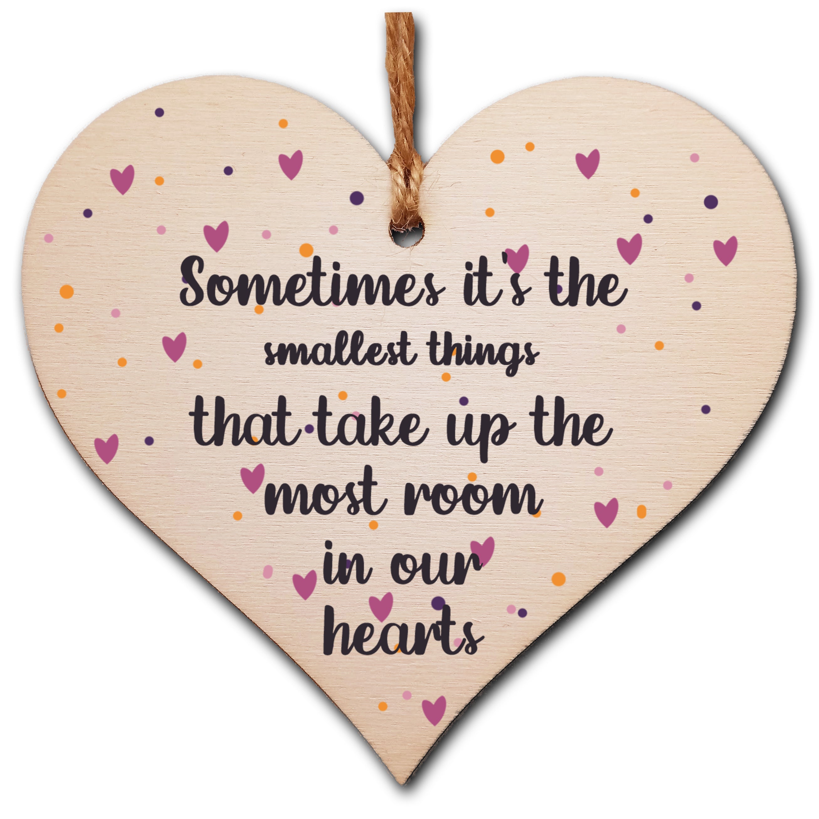 Handmade Wooden Hanging Heart Plaque T Smallest Things Most Room He