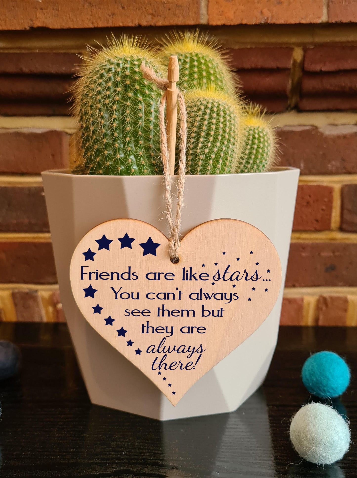 Handmade Wooden Hanging Heart Plaque Gift Perfect for your Best Friend Friendship Keepsake