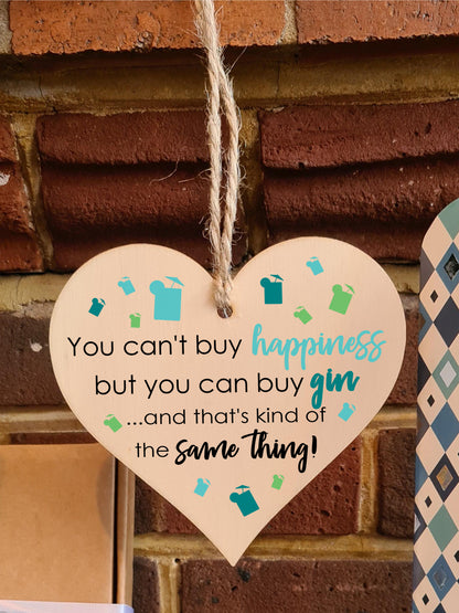 Handmade Wooden Hanging Heart Plaque Gift Perfect for Gin Lovers Novelty Funny Keepsake