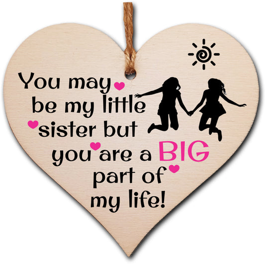 Handmade Wooden Hanging Heart Plaque Gift Perfect for Sisters Lovely Friendship Keepsake