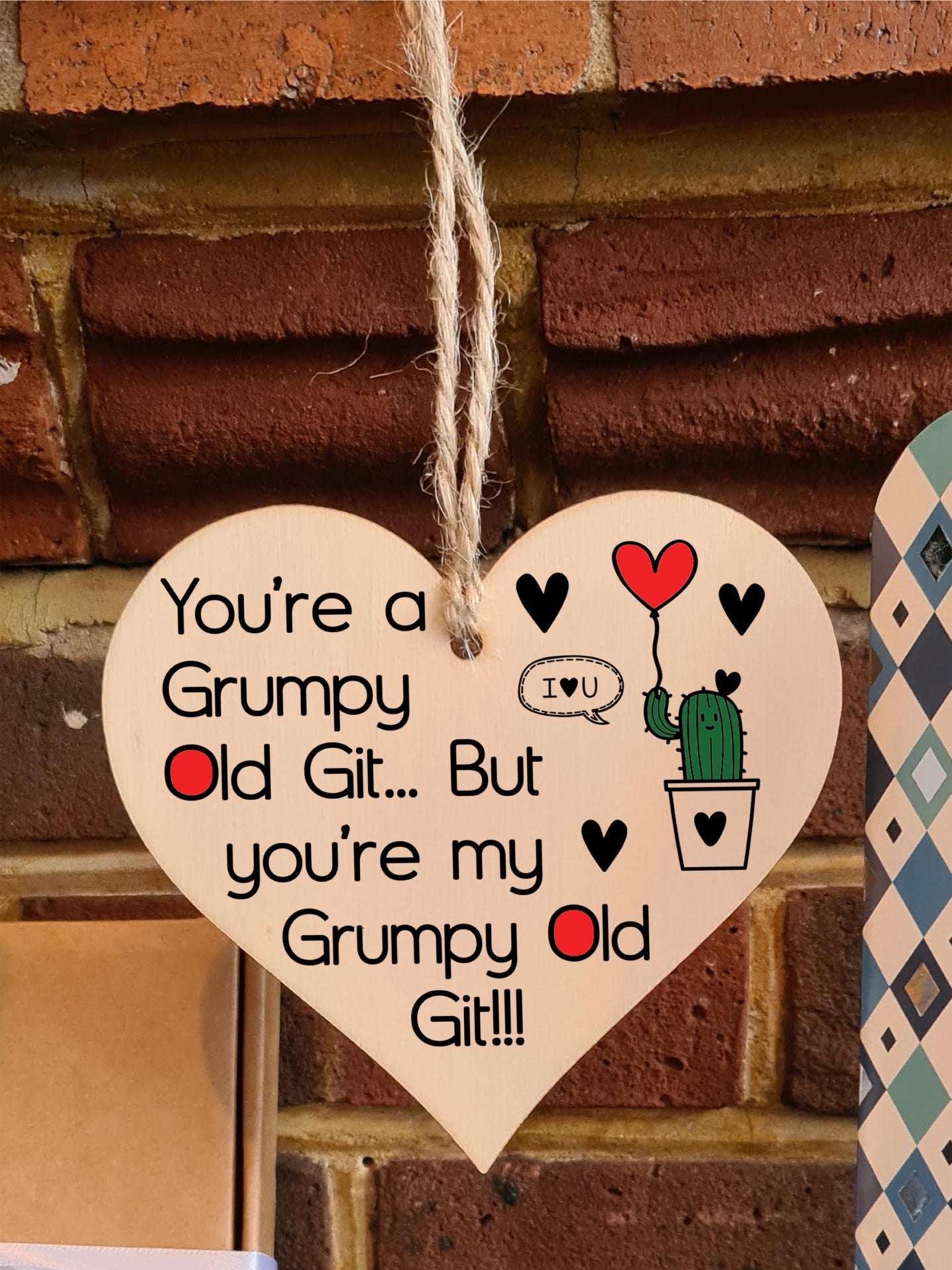 Handmade Wooden Hanging Heart Plaque Gift perfect for your Boyfriend or Girlfriend Funny Romantic Keepsake