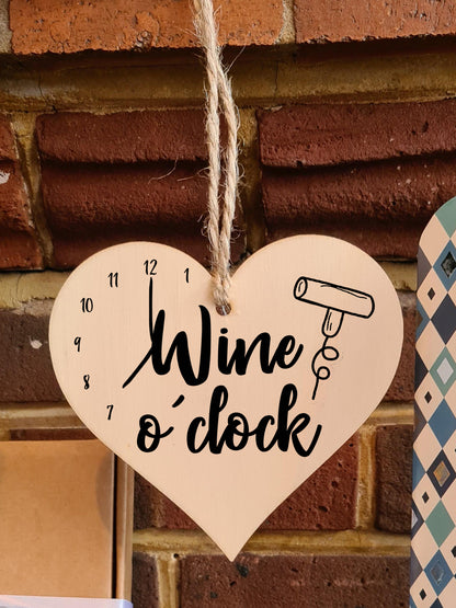 Handmade Wooden Hanging Heart Plaque Gift Perfect for Wine Lovers Novelty Funny Keepsake