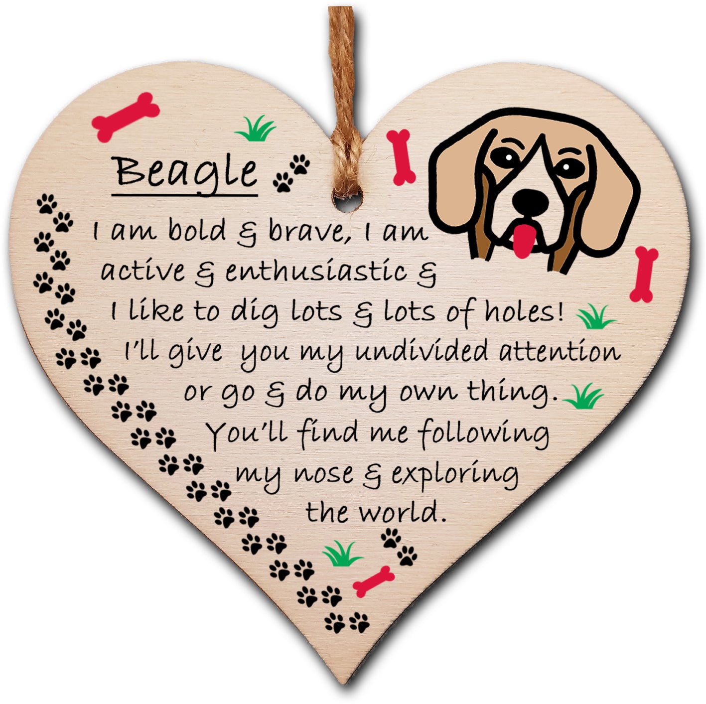 Handmade Wooden Hanging Heart Plaque Gift Perfect for Dog Lovers Pet Keepsake Novelty Decoration