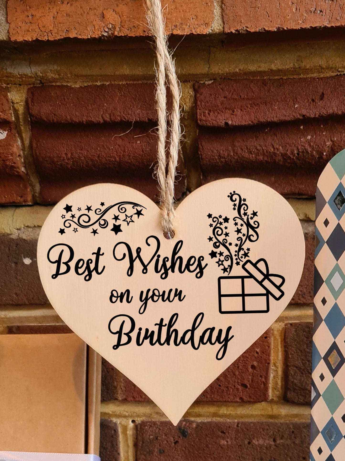 Handmade Wooden Hanging Heart Plaque Gift for Someone Special Birthday Keepsake