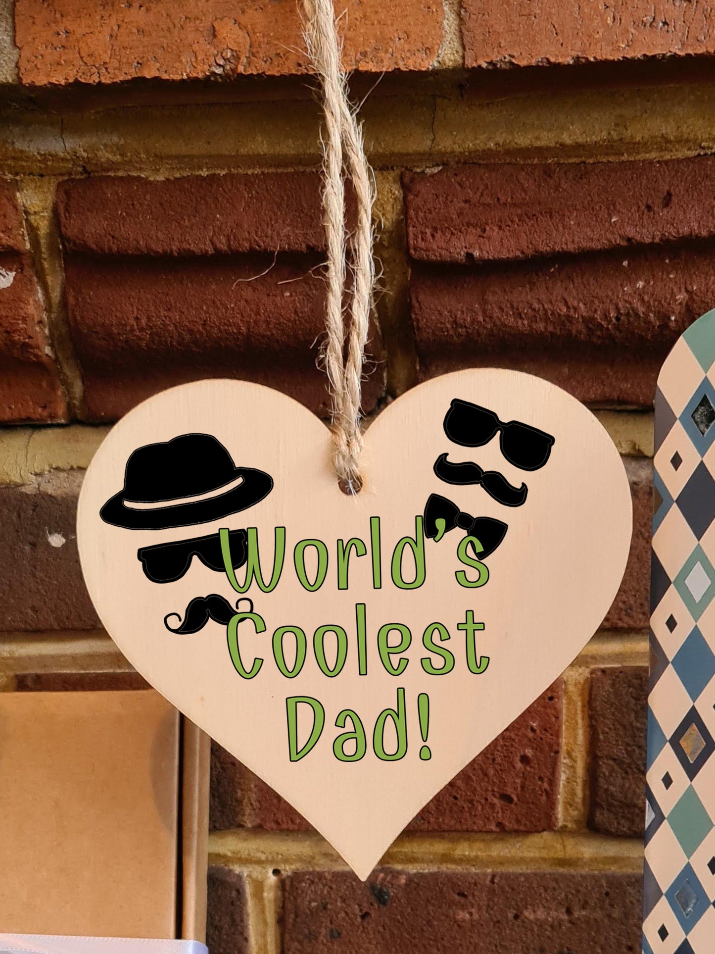 Handmade Wooden Hanging Heart Plaque Gift for Dad this Fathers Day Novelty Fun Thoughtful Keepsake