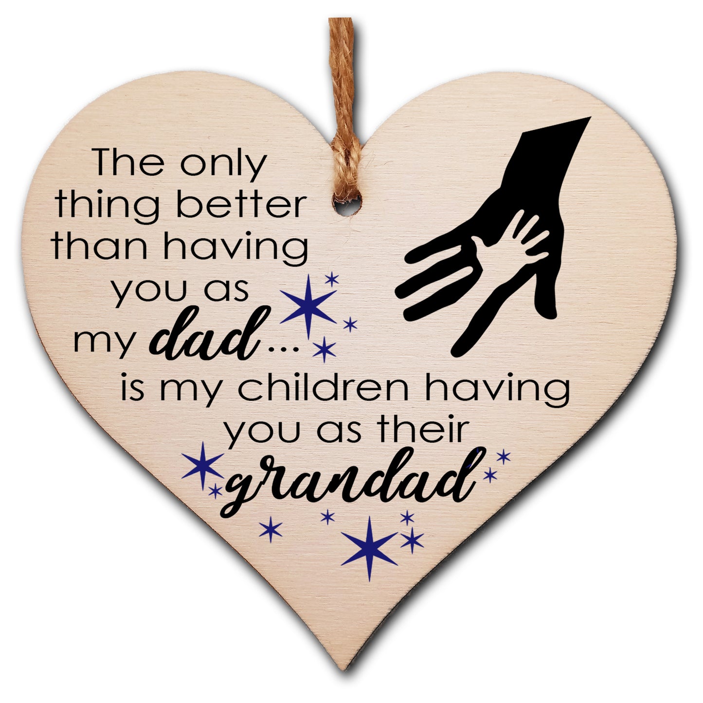 Handmade Wooden Hanging Heart Plaque Gift for Dad this Fathers Day Thoughtful Keepsake