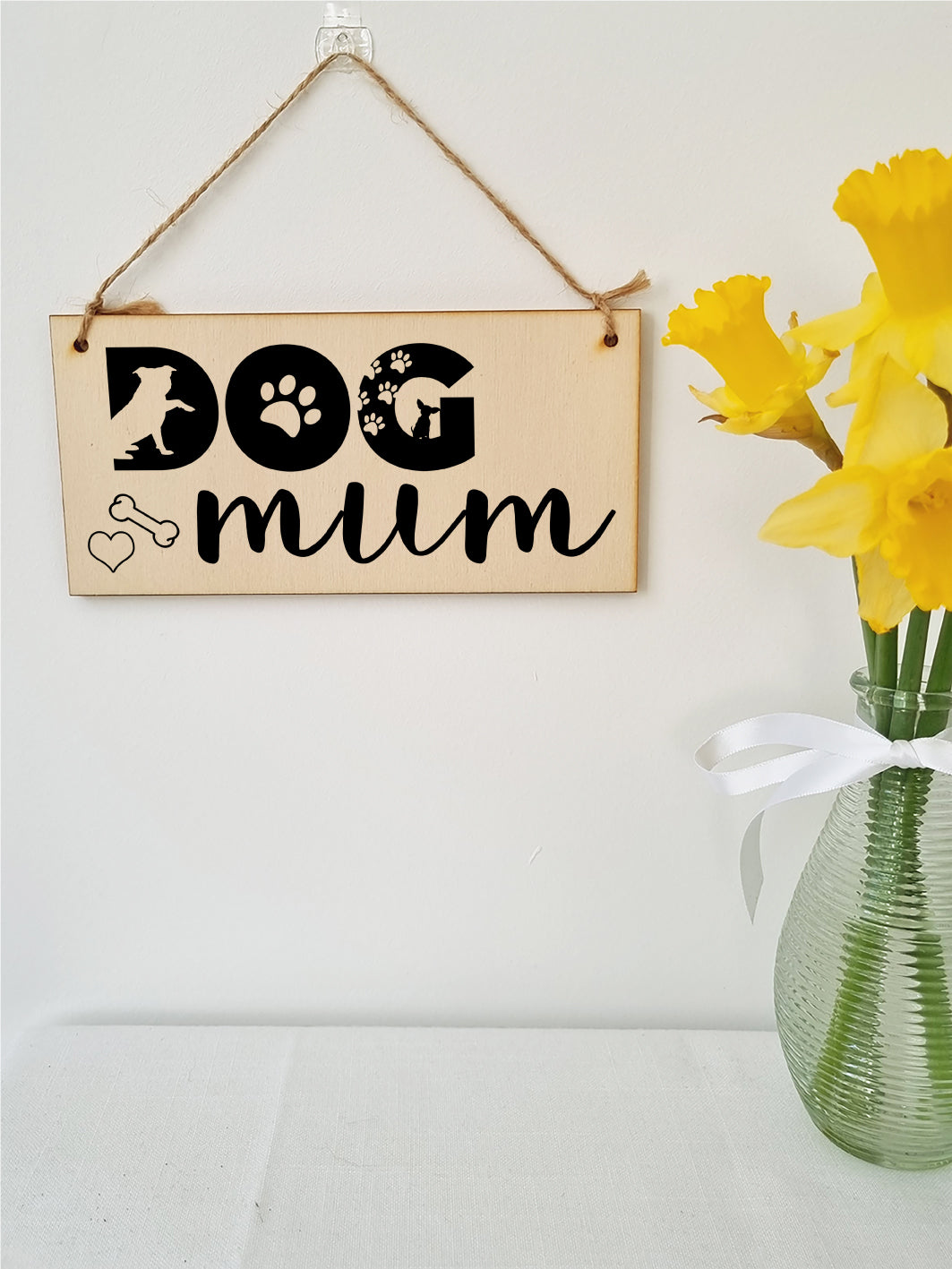 Handmade Wooden Hanging Wall Plaque Dog Mum Cute Funny Gift Pet Lover Dog Parent Mother's Day