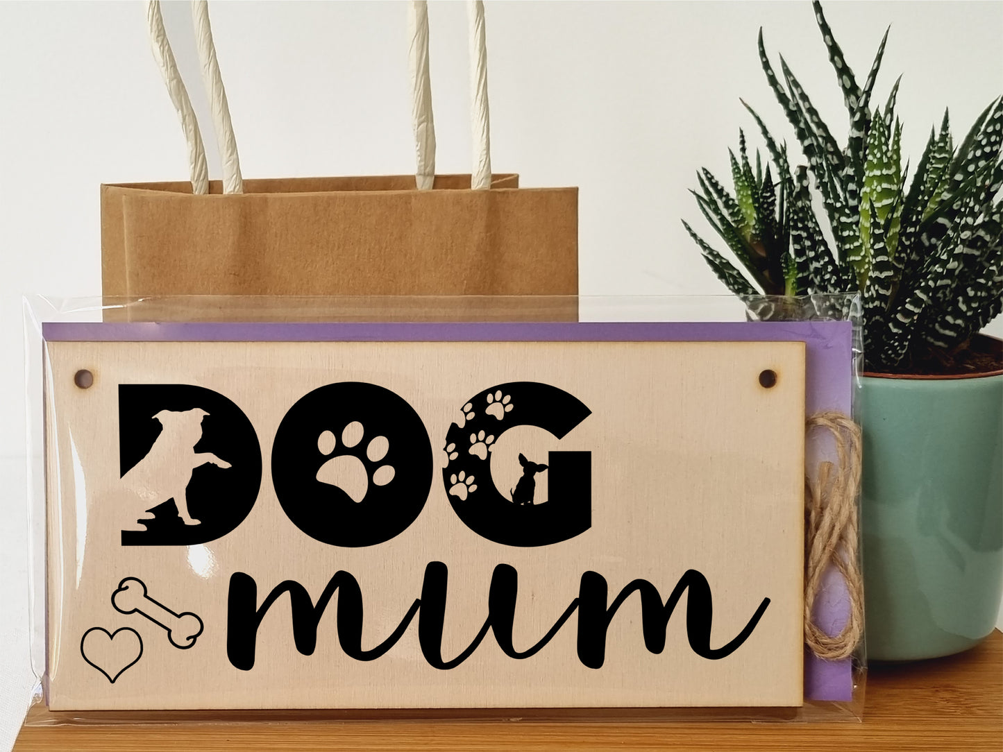 Handmade Wooden Hanging Wall Plaque Dog Mum Cute Funny Gift Pet Lover Dog Parent Mother's Day