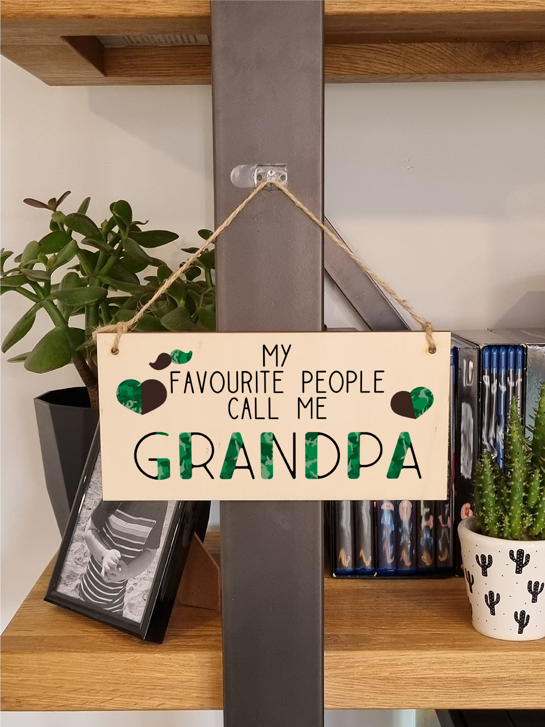 Handmade Wooden Hanging Wall Plaque Favourite People Call Me Grandpa Sentimental Gift Father's Day Man Cave