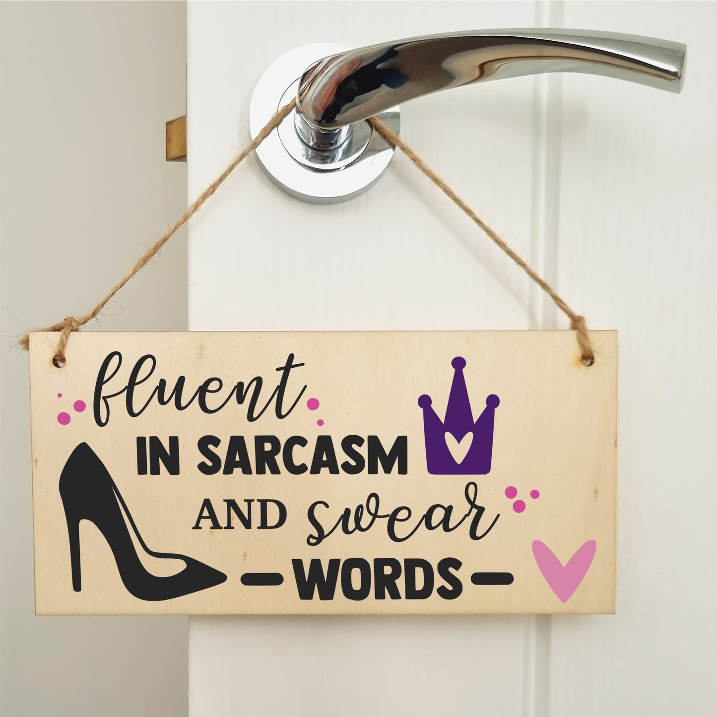 Handmade Wooden Hanging Wall Plaque Fuent in Sarcasm and Swear Words Decorative Funny Friendship Gift Sassy Queen