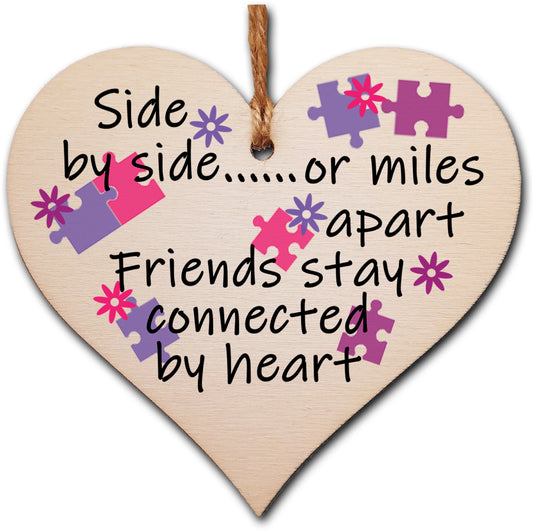 Handmade Wooden Hanging Heart Plaque Gift Perfect for your Best Friend Friendship Keepsake