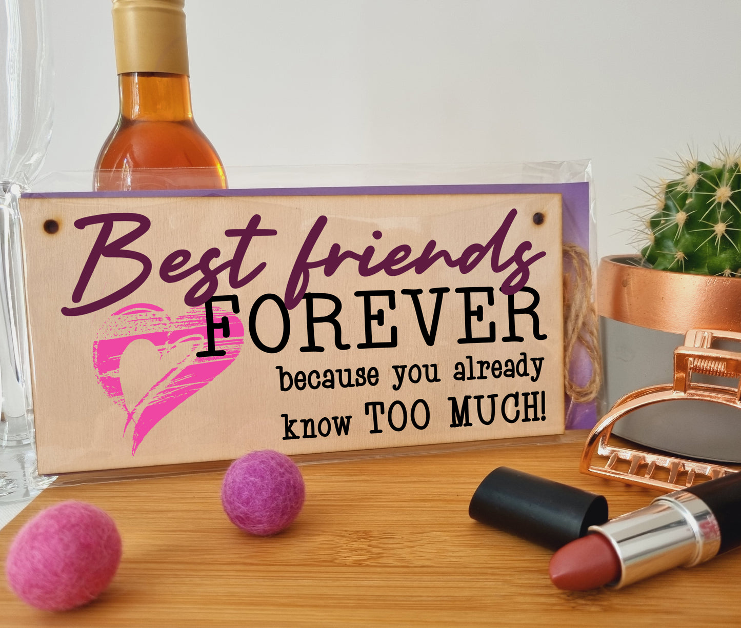 Best Friends Forever Know Too Much Funny Handmade Wooden Hanging Wall Plaque Decoration Gift BFF Bestie Friendship