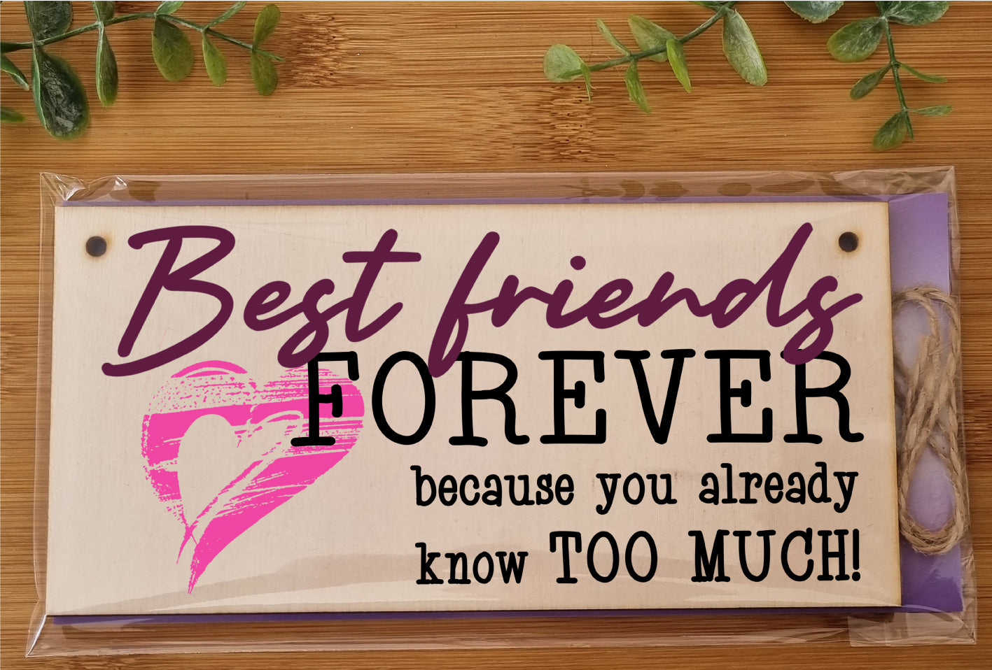 Best Friends Forever Know Too Much Funny Handmade Wooden Hanging Wall Plaque Decoration Gift BFF Bestie Friendship