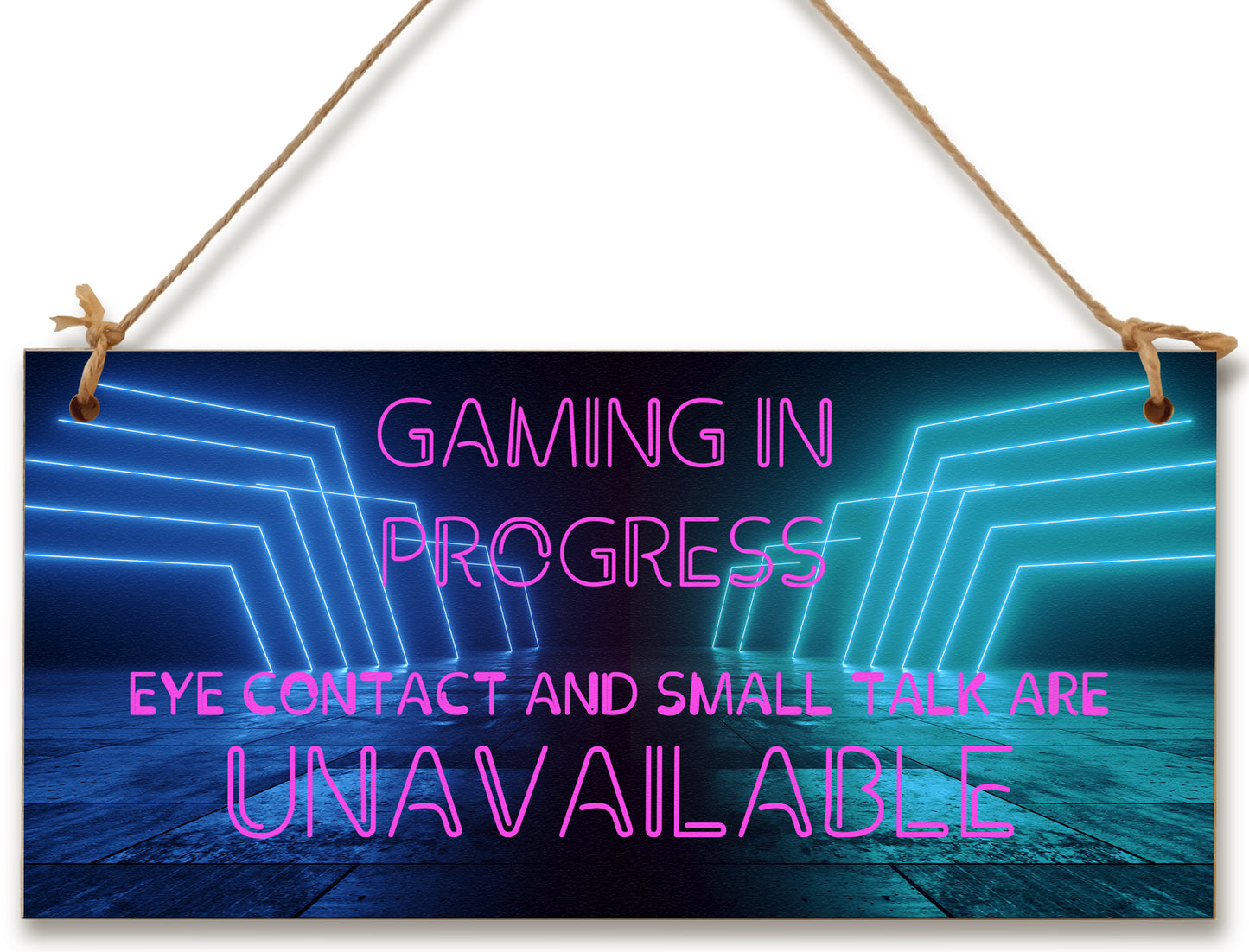 Gaming in Progress Game Room Door Sign Handmade Wooden Plaque Home Décor Hanging Sign Gift Gamer Fan Futurustic Style