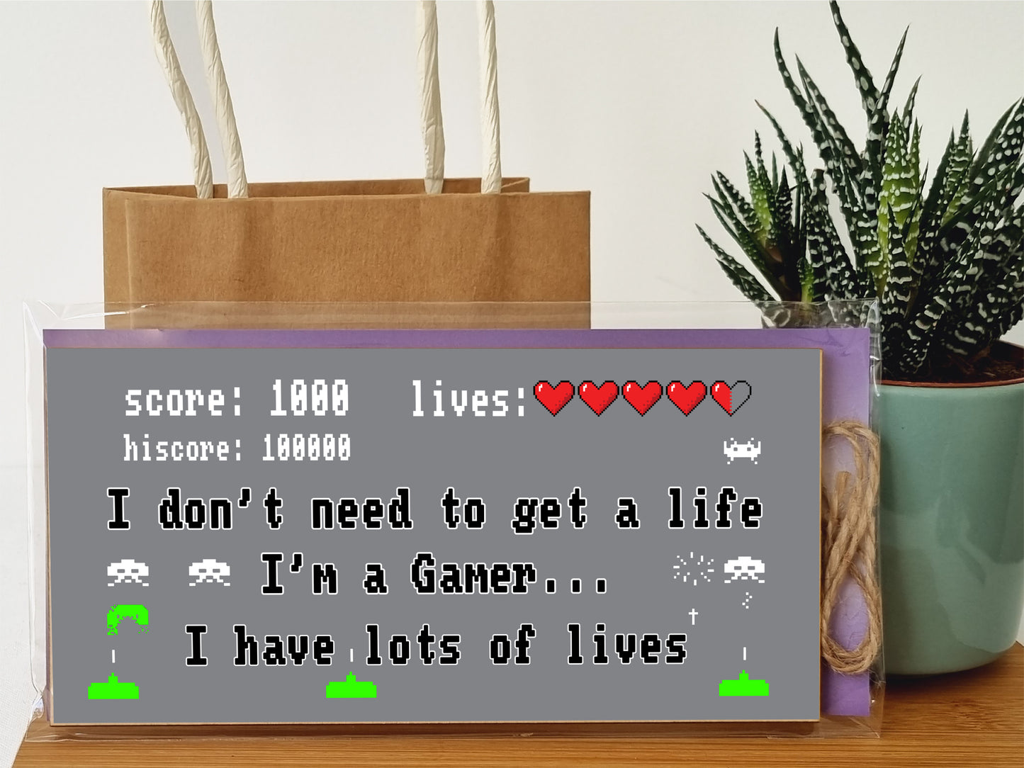 Handmade Wooden Hanging Wall Plaque Don't Need to Get a Life I'm a Gamer Gift Computer Game Fans Den Man Cave