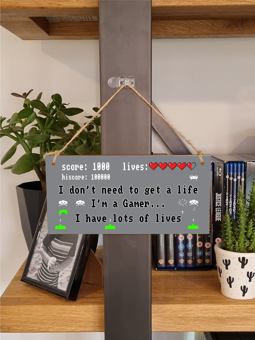 Handmade Wooden Hanging Wall Plaque Don't Need to Get a Life I'm a Gamer Gift Computer Game Fans Den Man Cave