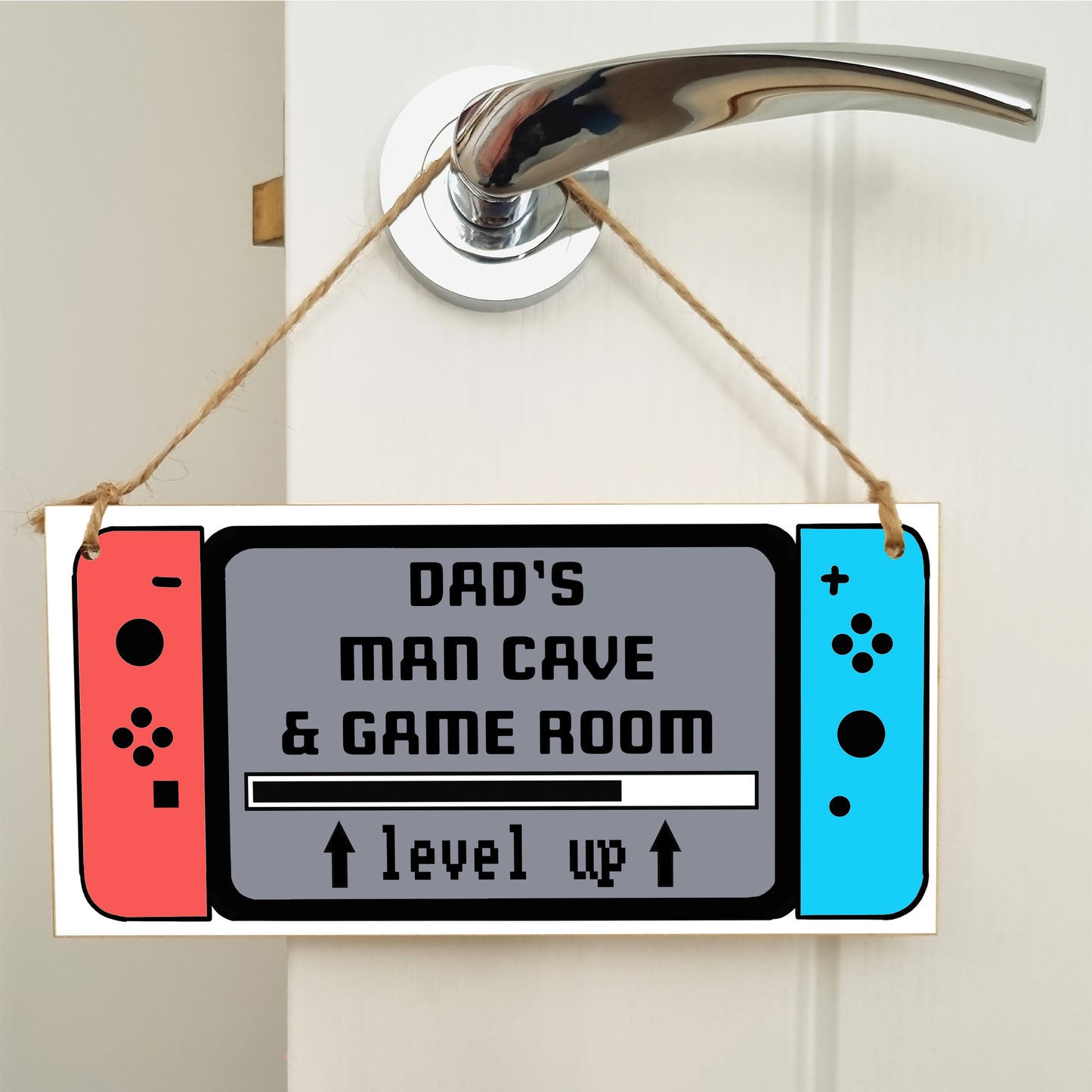 Handmade Wooden Hanging Wall Plaque Dad's Man Cave & Game Room Funny Gaming Novelty Sign Father's Day Gift