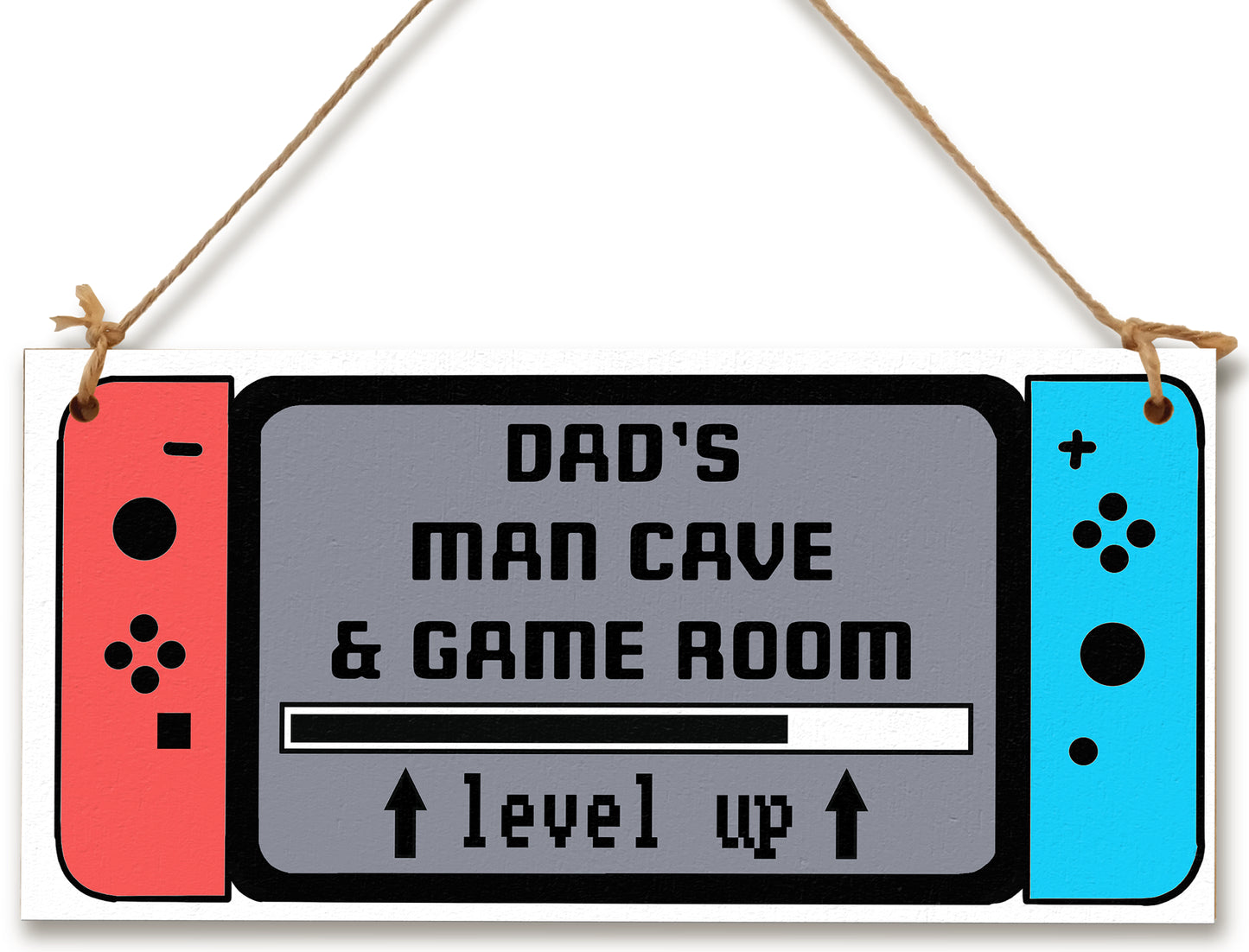 Handmade Wooden Hanging Wall Plaque Dad's Man Cave & Game Room Funny Gaming Novelty Sign Father's Day Gift