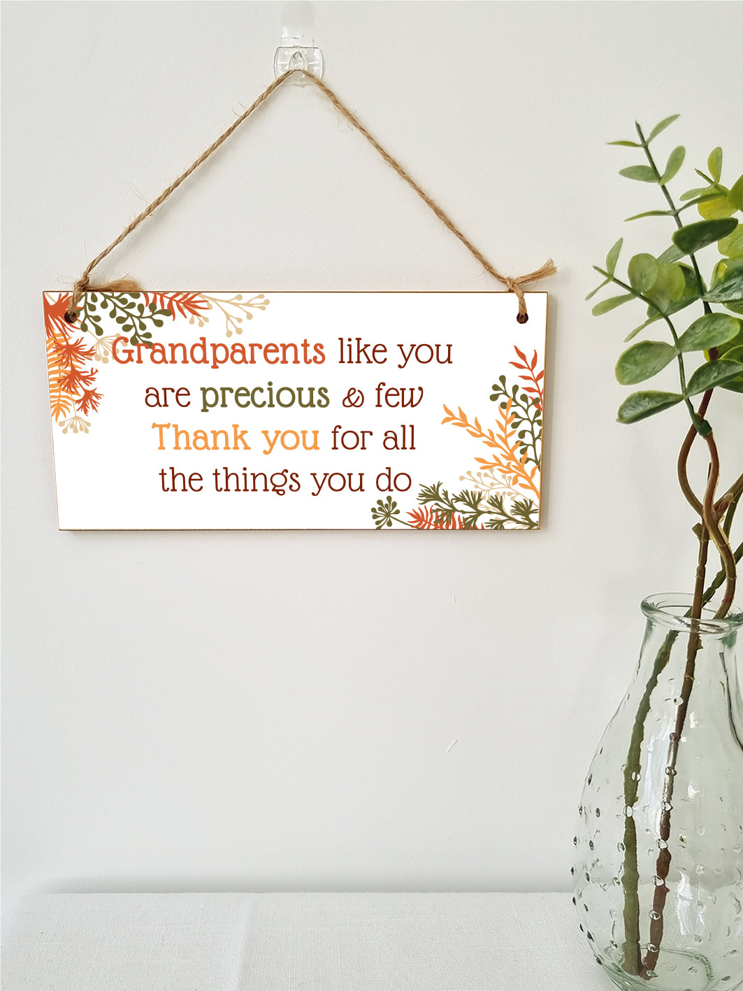 Handmade Wooden Hanging Wall Plaque Grandparents Like You Precious Few Thank You Decorative Gift Grandparents