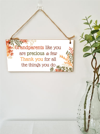 Handmade Wooden Hanging Wall Plaque Grandparents Like You Precious Few Thank You Decorative Gift Grandparents