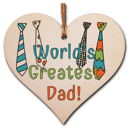 Handmade Wooden Hanging Heart Plaque Gift for Dad this Fathers Day Novelty Fun Thoughtful Keepsake