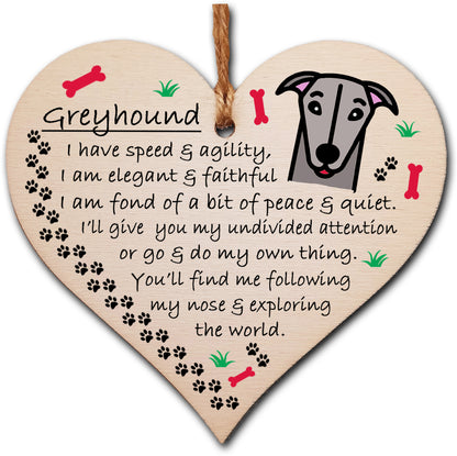 Handmade Wooden Hanging Heart Plaque Gift Perfect for Dog Lovers Pet Keepsake Novelty Decoration