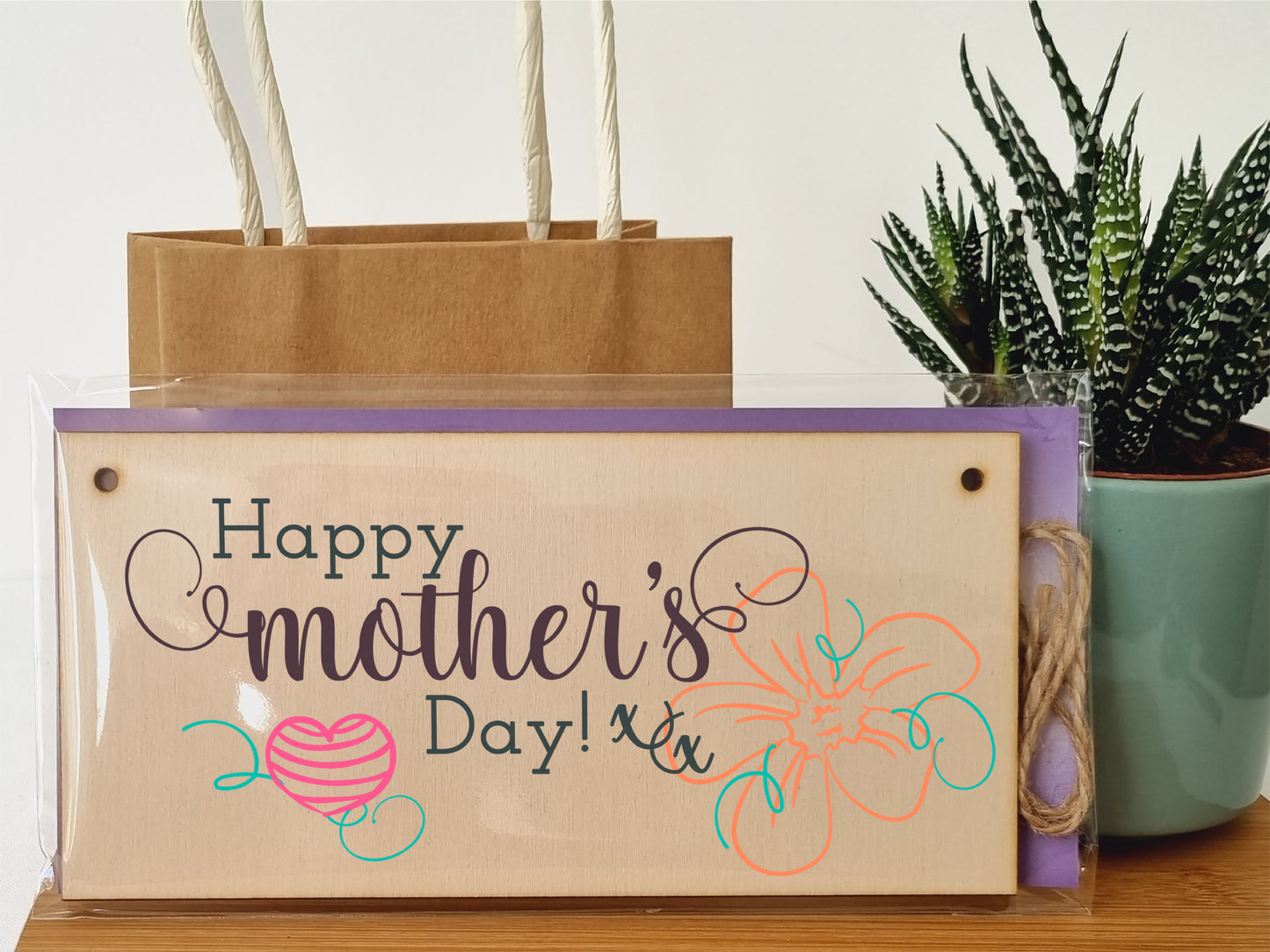 Handmade Wooden Hanging Wall Plaque Happy Mother's Day Floral Sentimental Gift Sign