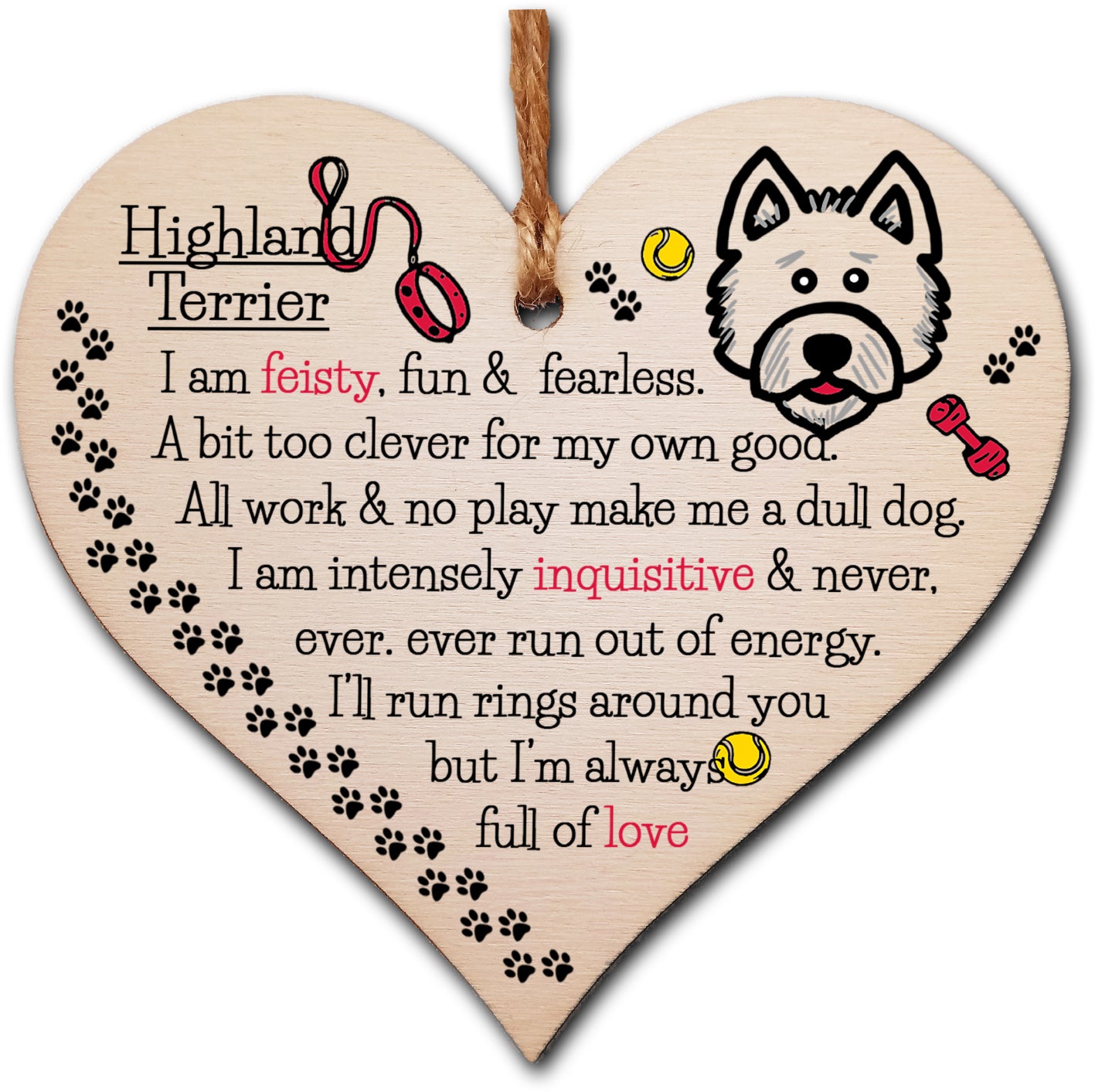 Handmade Wooden Hanging Heart Plaque Gift Perfect for Dog Lovers Pet Keepsake Novelty Decoration