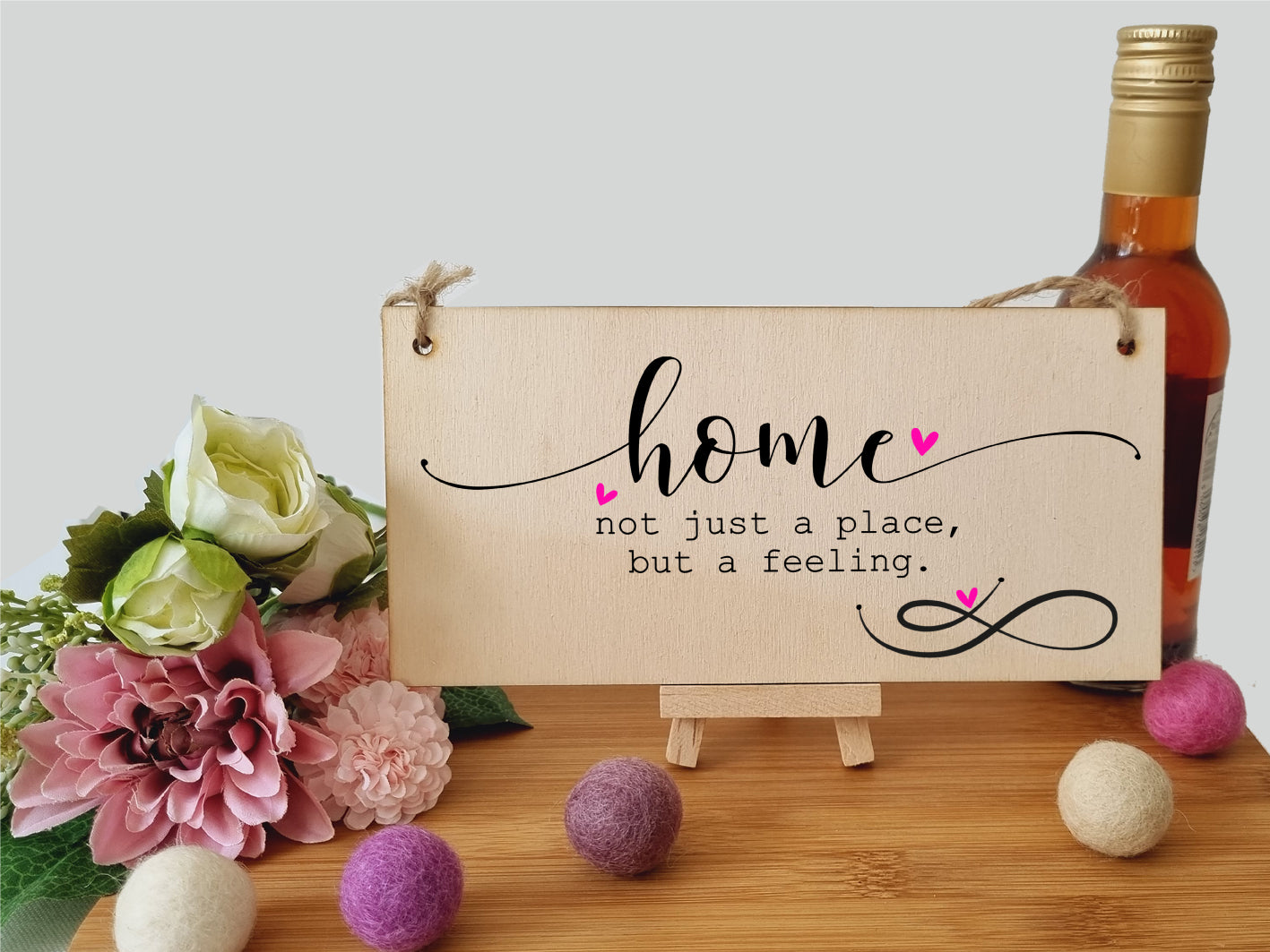 Handmade Wooden Hanging Wall Plaque Home is Not Just a Place But a Feeling Decorative Sentimental Sign Family