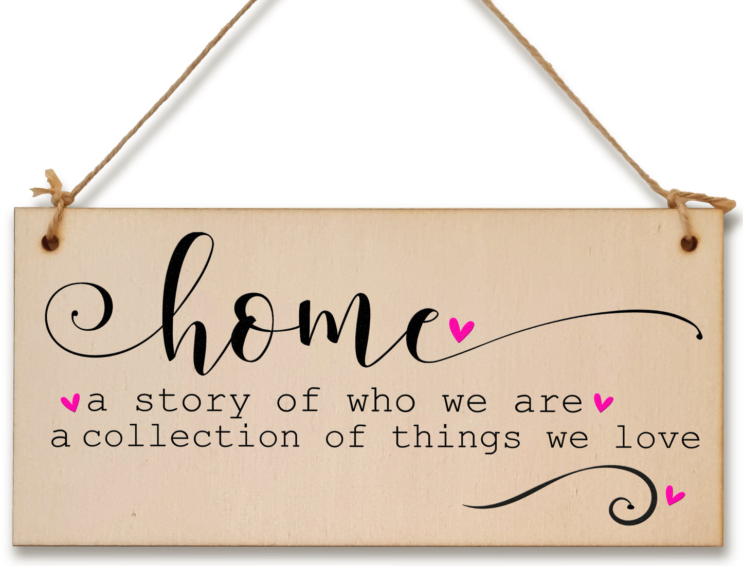 Handmade Wooden Hanging Wall Plaque Home a Story of Who We Are Things We Love Decorative Sentimental Sign Family