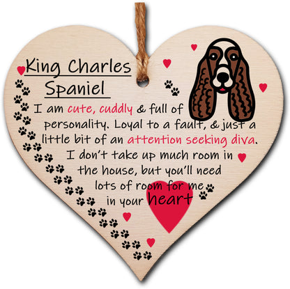 Handmade Wooden Hanging Heart Plaque Gift Perfect for Dog Lovers Pet Keepsake Novelty Decoration