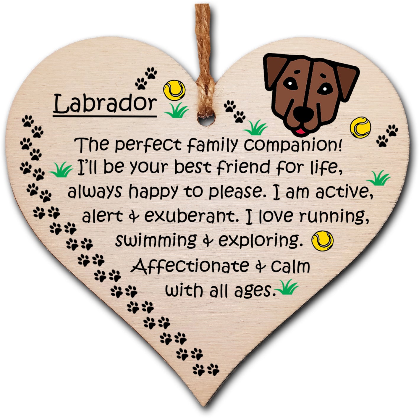 Handmade Wooden Hanging Heart Plaque Gift Perfect for Dog Lovers Pet Keepsake Novelty Decoration