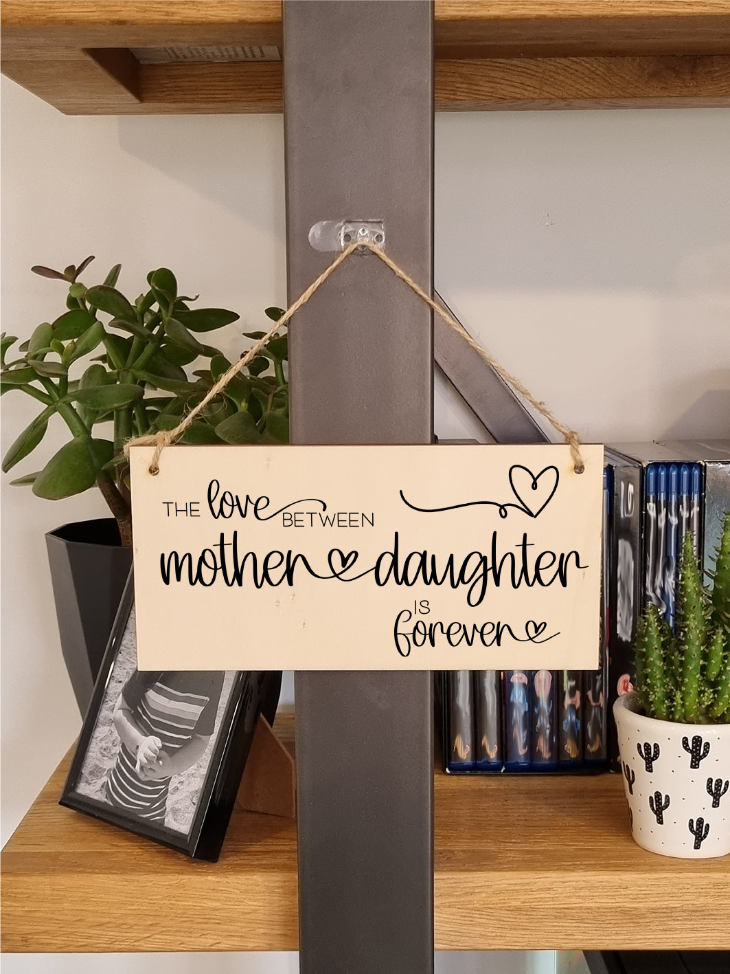 Handmade Wooden Hanging Wall Plaque Love Between Mother and Daughter is Forever Mum Gift Sign Mother's Days