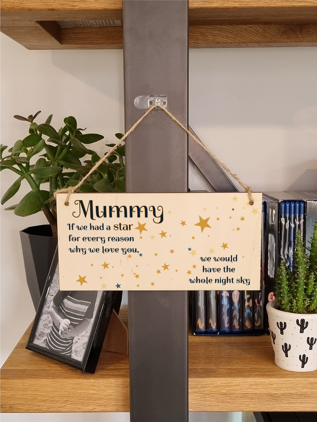 Handmade Wooden Hanging Wall Plaque Mum Stars Reasons We Love You Sentimental Gift Sign Mother's Day