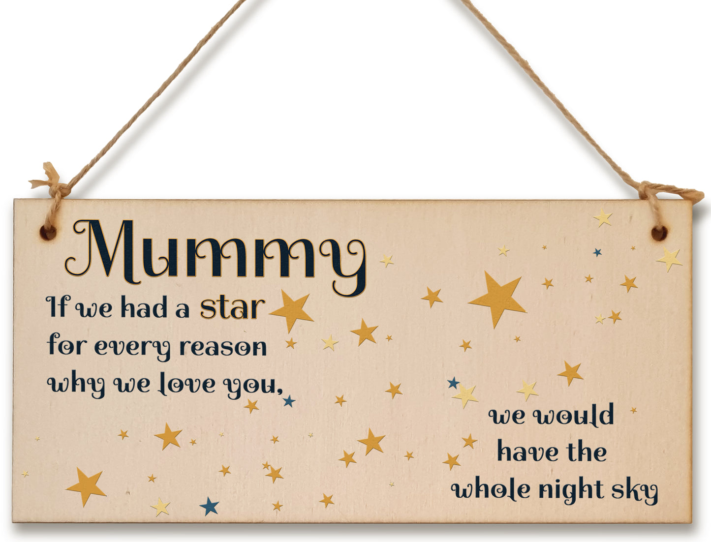 Handmade Wooden Hanging Wall Plaque Mum Stars Reasons We Love You Sentimental Gift Sign Mother's Day