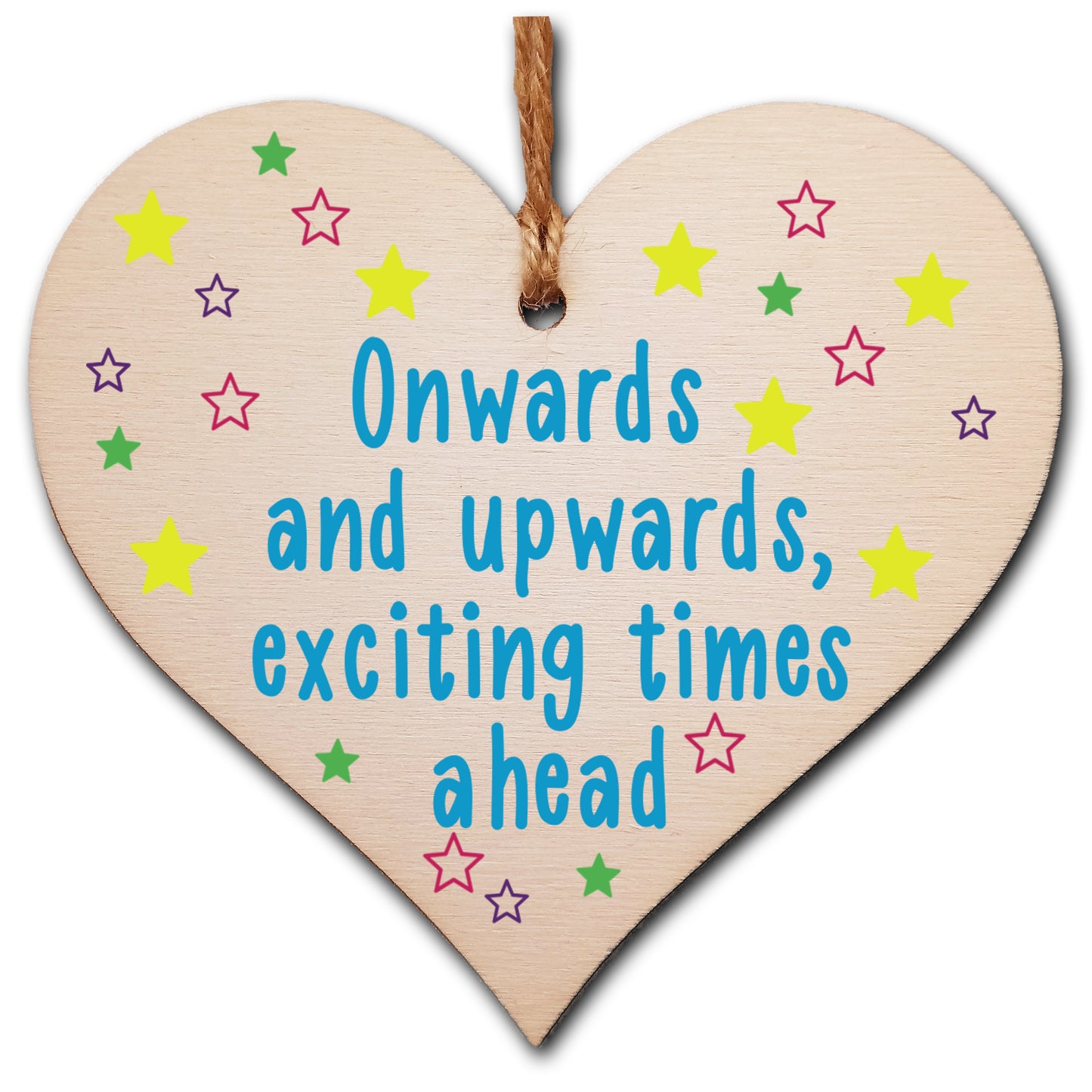 Handmade Wooden Hanging Heart Plaque Gift Exciting Times Ahead Leaving Present Work Colleague Friend Card Alternative