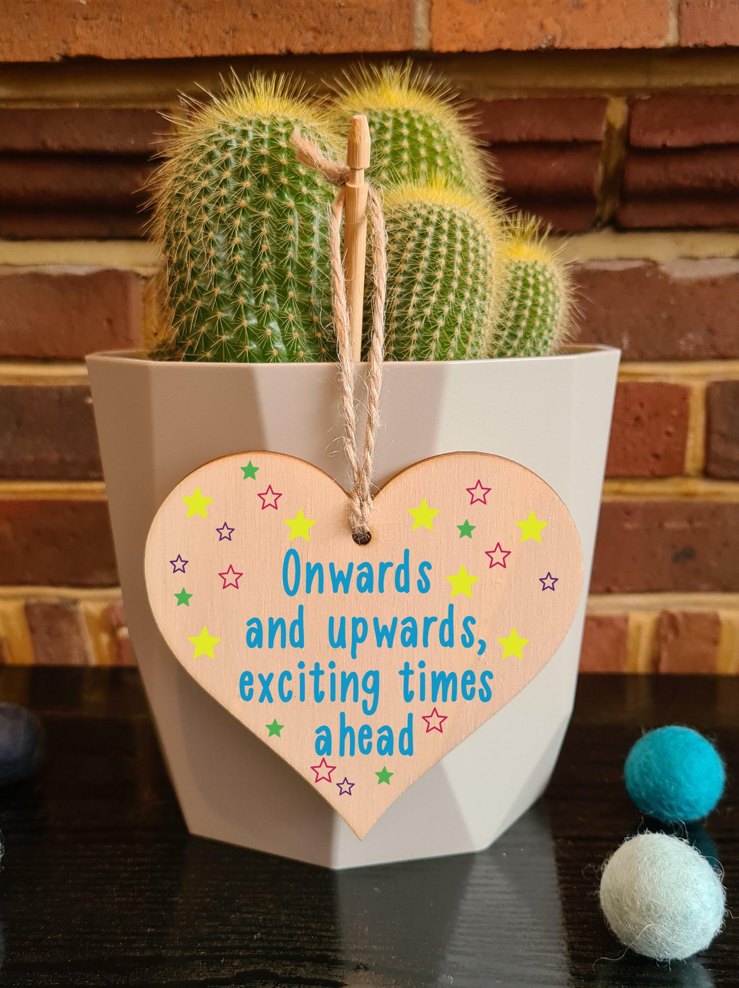 Handmade Wooden Hanging Heart Plaque Gift Exciting Times Ahead Leaving Present Work Colleague Friend Card Alternative