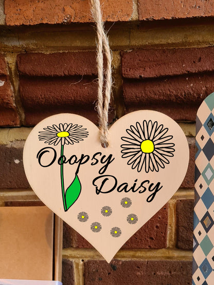 Handmade Wooden Hanging Heart Plaque Gift to Say Sorry Card Alternative