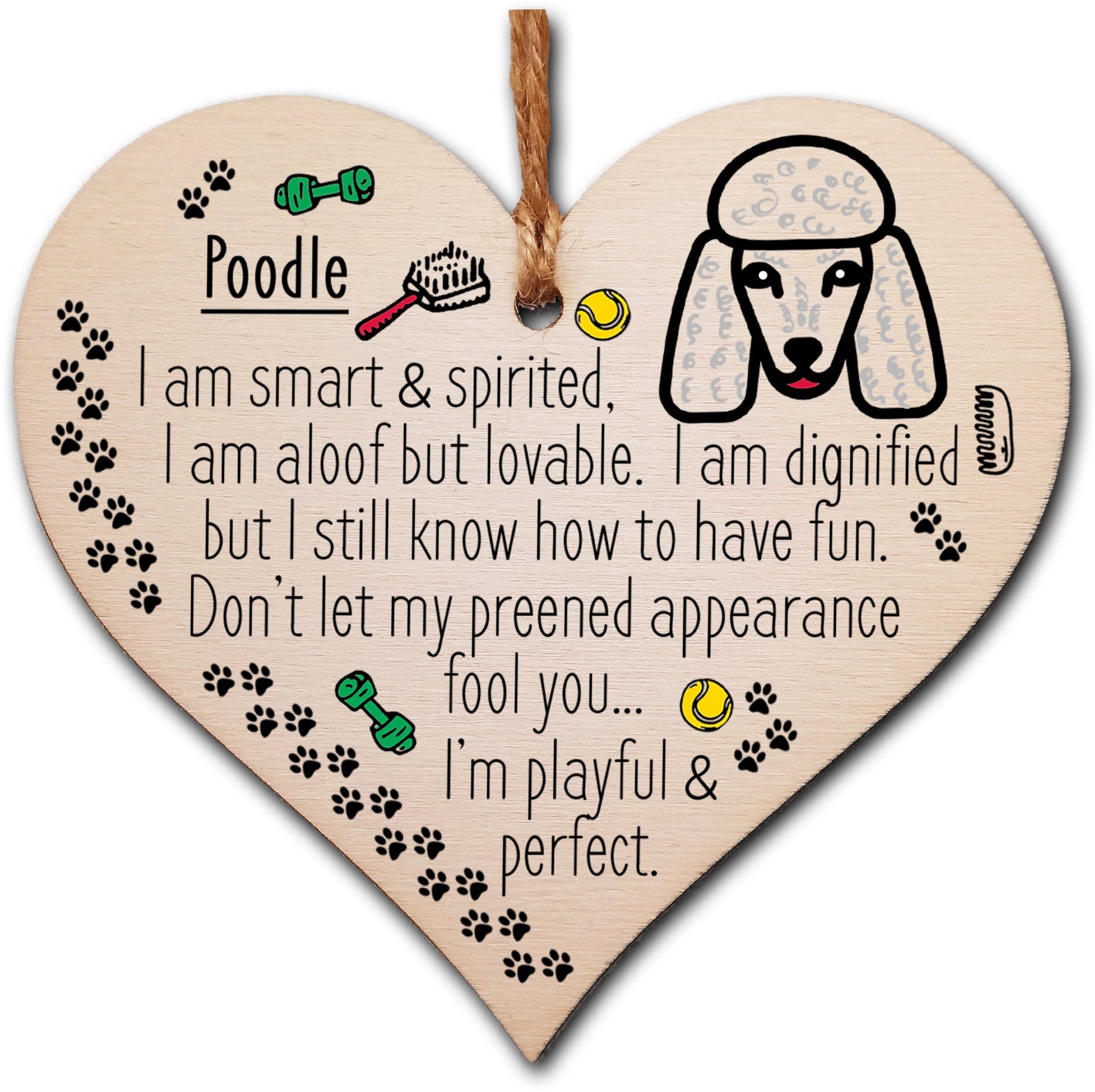 Handmade Wooden Hanging Heart Plaque Gift Perfect for Dog Lovers Pet Keepsake Novelty Decoration