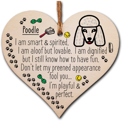 Handmade Wooden Hanging Heart Plaque Gift Perfect for Dog Lovers Pet Keepsake Novelty Decoration