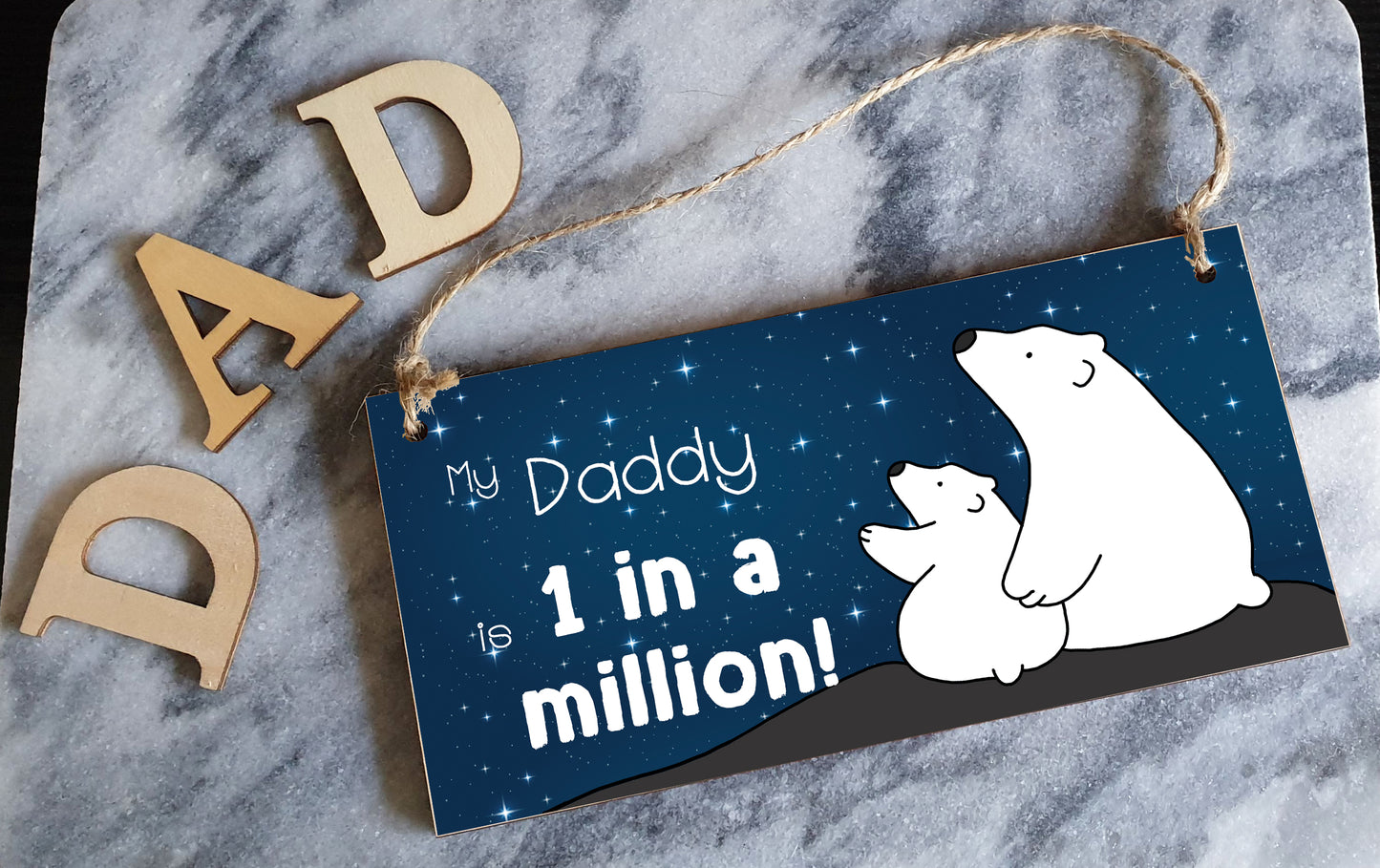 Handmade Wooden Hanging Wall Plaque My Daddy is 1 in a Million Decorative Sentimental Gift Father's Day Man Cave