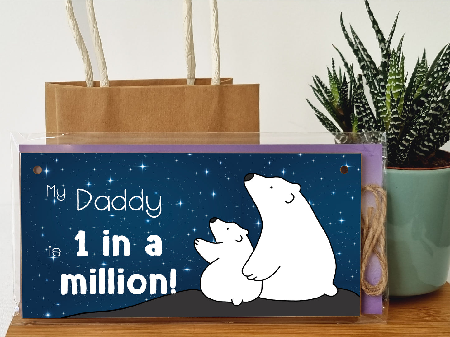 Handmade Wooden Hanging Wall Plaque My Daddy is 1 in a Million Decorative Sentimental Gift Father's Day Man Cave