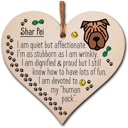 Handmade Wooden Hanging Heart Plaque Gift Perfect for Dog Lovers Pet Keepsake Novelty Decoration