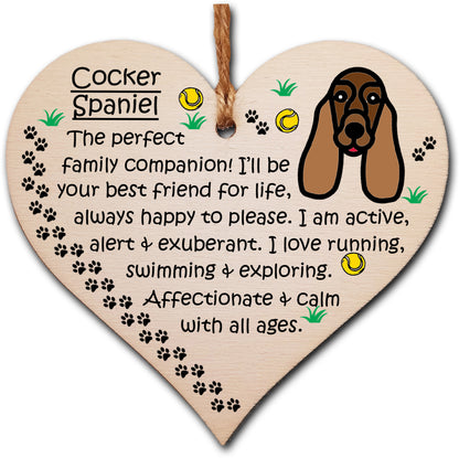 Handmade Wooden Hanging Heart Plaque Gift Perfect for Dog Lovers Pet Keepsake Novelty Decoration