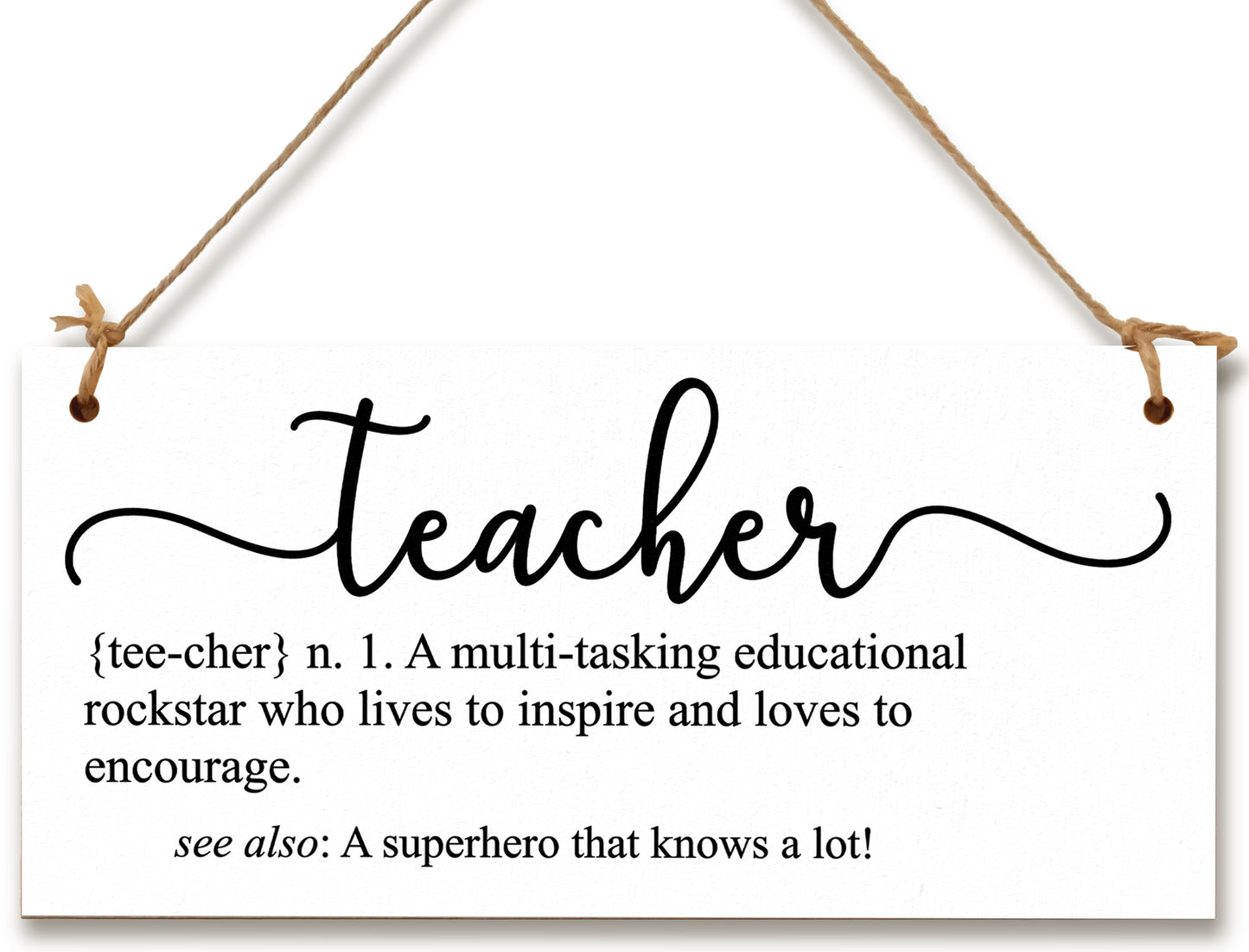 Teacher Education Rockstar Dictionary Fun Handmade Wooden Hanging Wall Plaque Gift Teacher Teaching Assistant End of Term