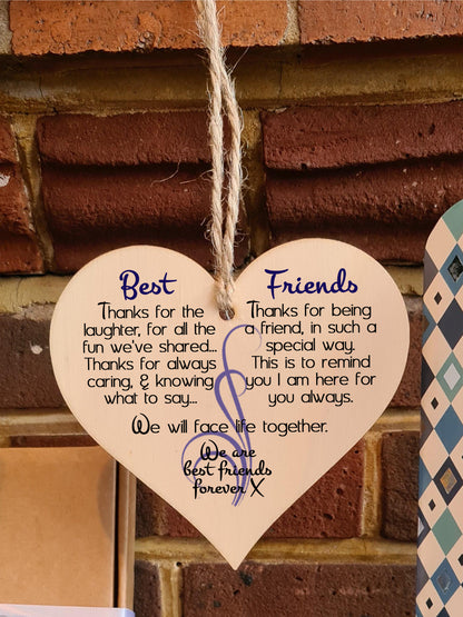 Best Friendship Gifts for Women Wooden Hearts Plaques Hanging