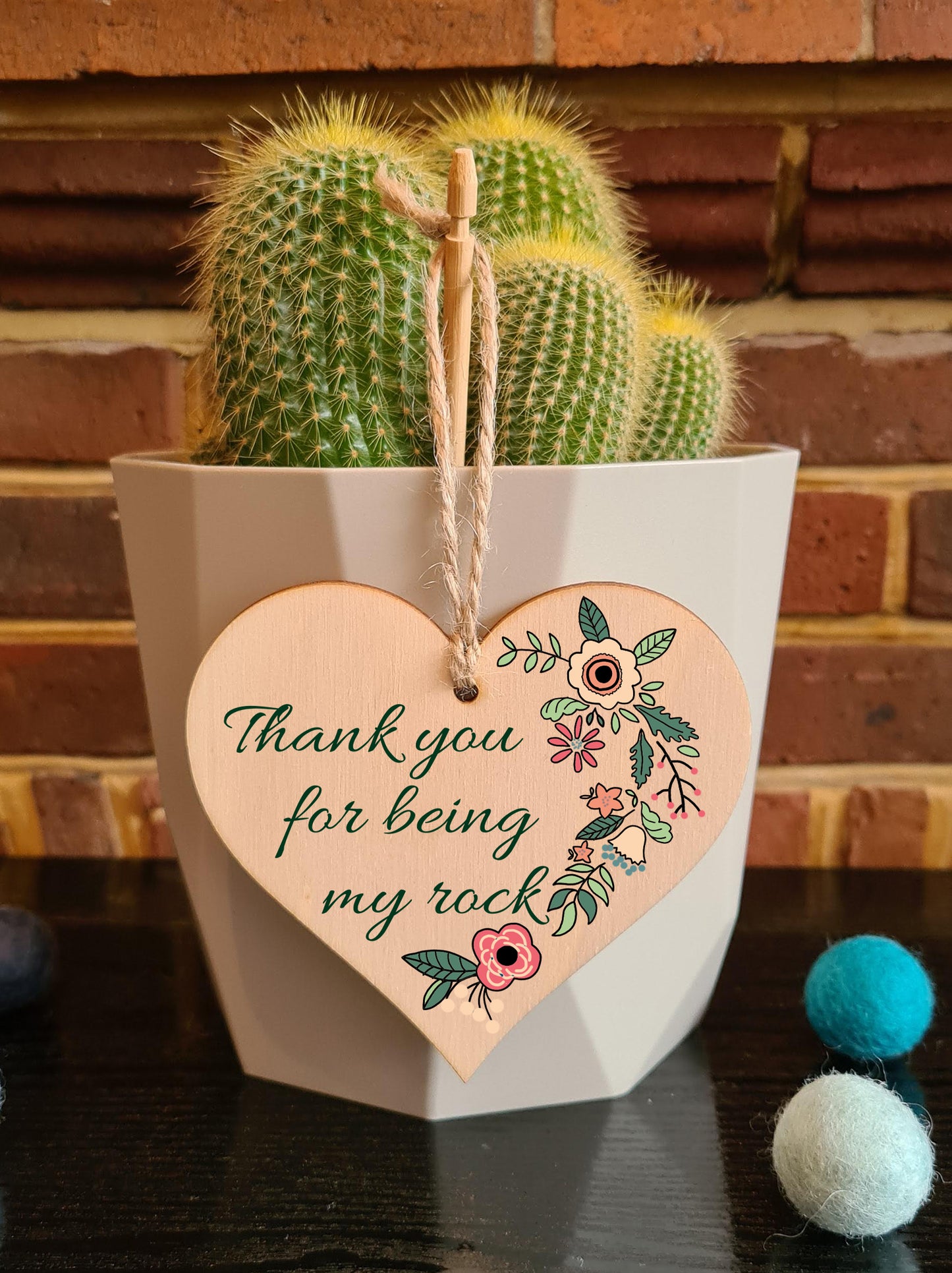 Handmade Wooden Hanging Heart Plaque Gift for Someone Special Thoughtful Thank you Keepsake Card Alternative