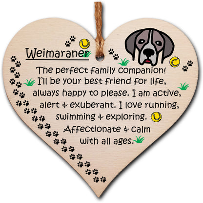 Handmade Wooden Hanging Heart Plaque Gift Perfect for Dog Lovers Pet Keepsake Novelty Decoration