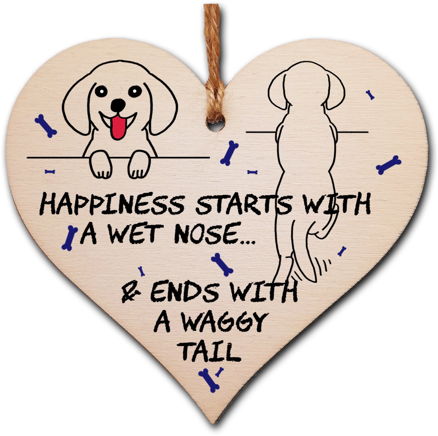 Handmade Wooden Hanging Heart Plaque Gift Perfect for Dog Lovers Pet Keepsake Novelty Decoration