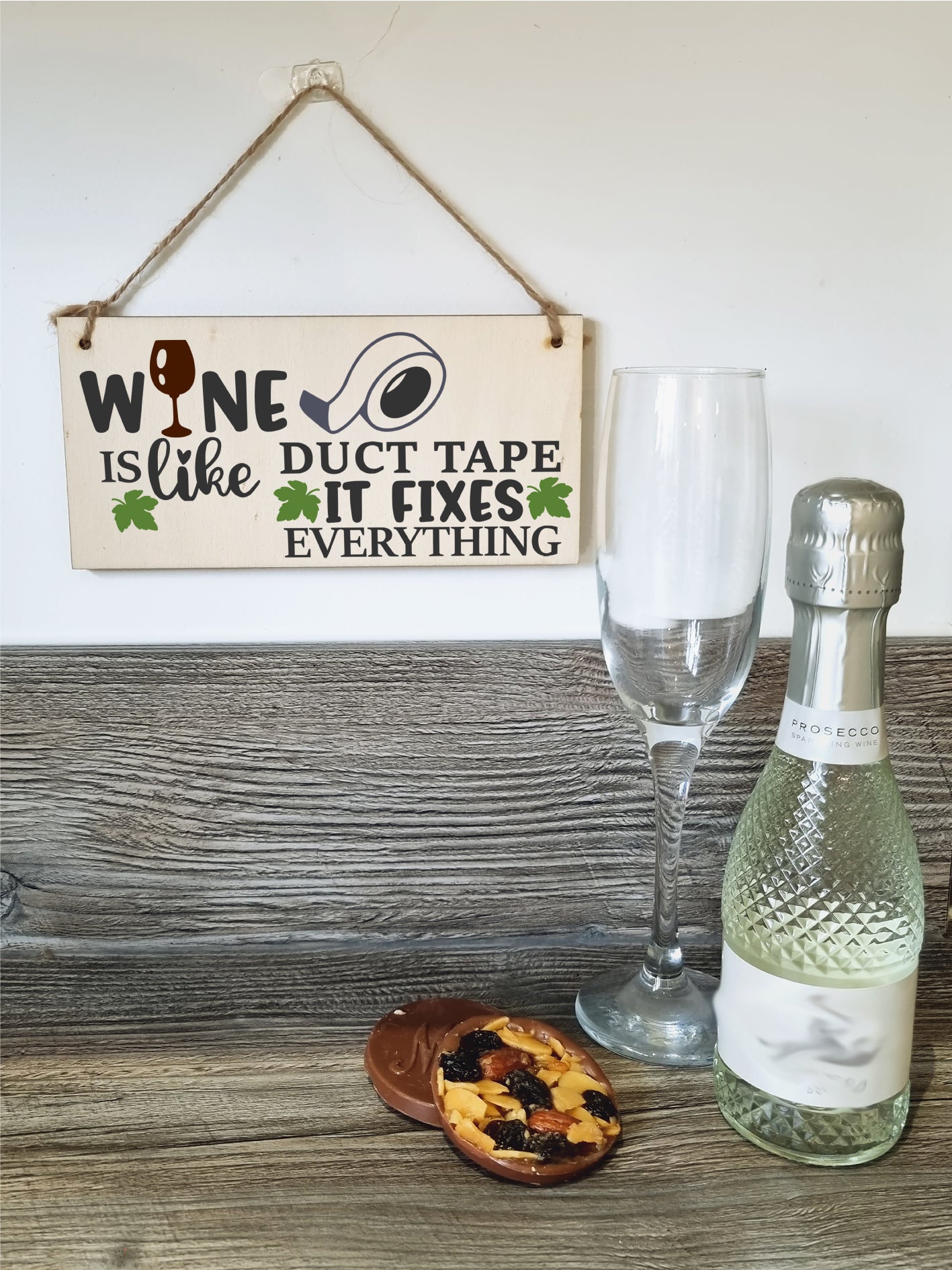 Wine Like Duct Tape Fixes Everything Novelty Handmade Wooden Hanging Wall Plaque Gift Home Bar Sign Decoration